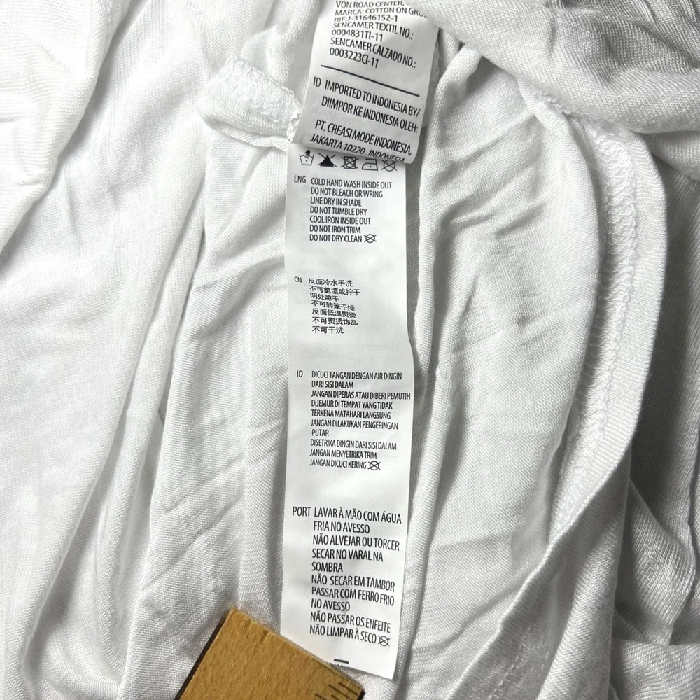 Cotton On White Long Sleeve Top‎ Mens Size S Essi 2 L/S Viscose Blend Casual - Picture 9 of 12